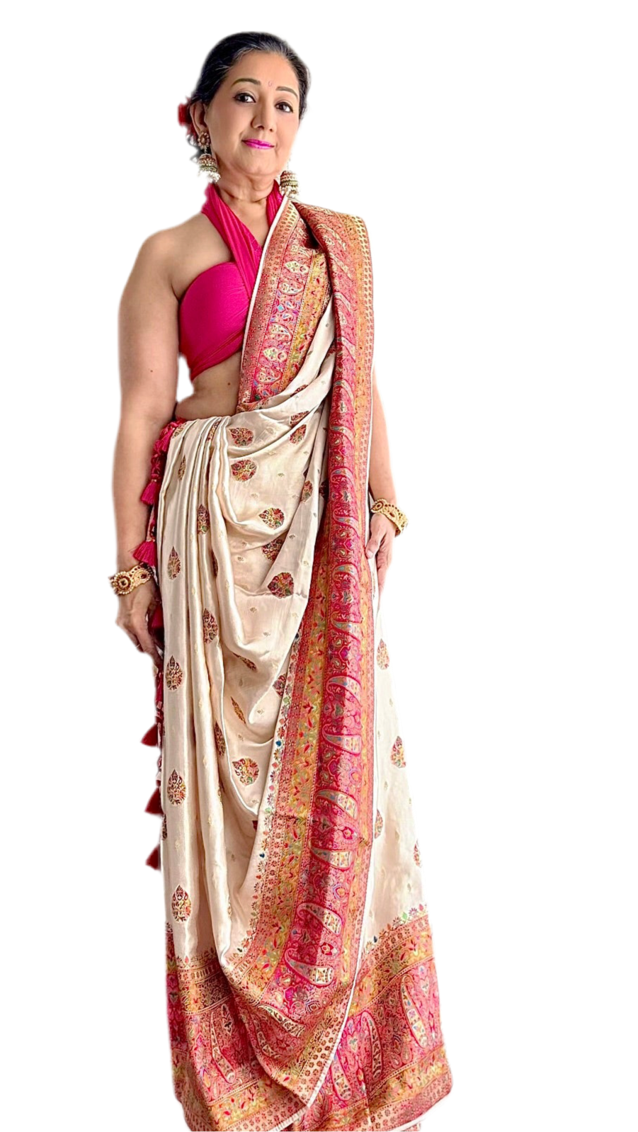 Pure Gajji Silk Jamawar Saree
