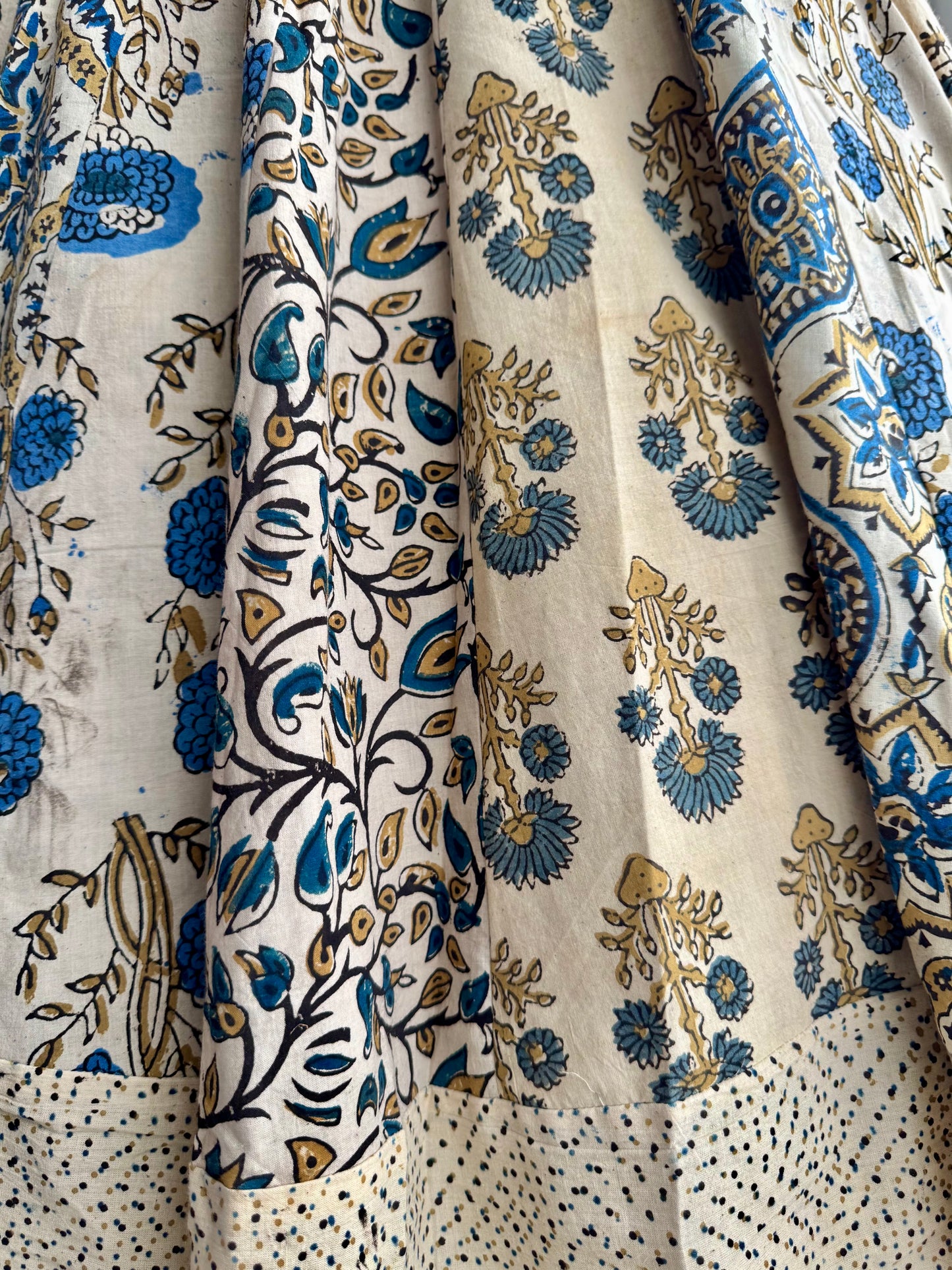 Long maxi Ghera Lehenga Skirts - Cotton Ajrakh handblock