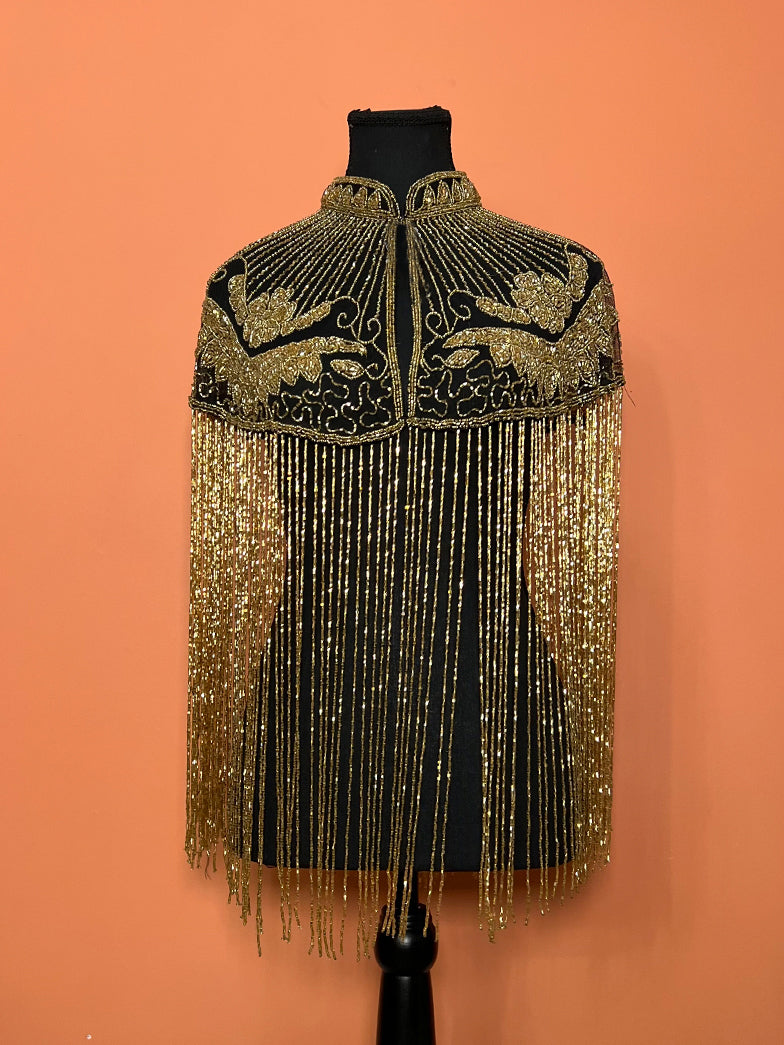 Handmade Party Cape-Black Gold - Femantraa