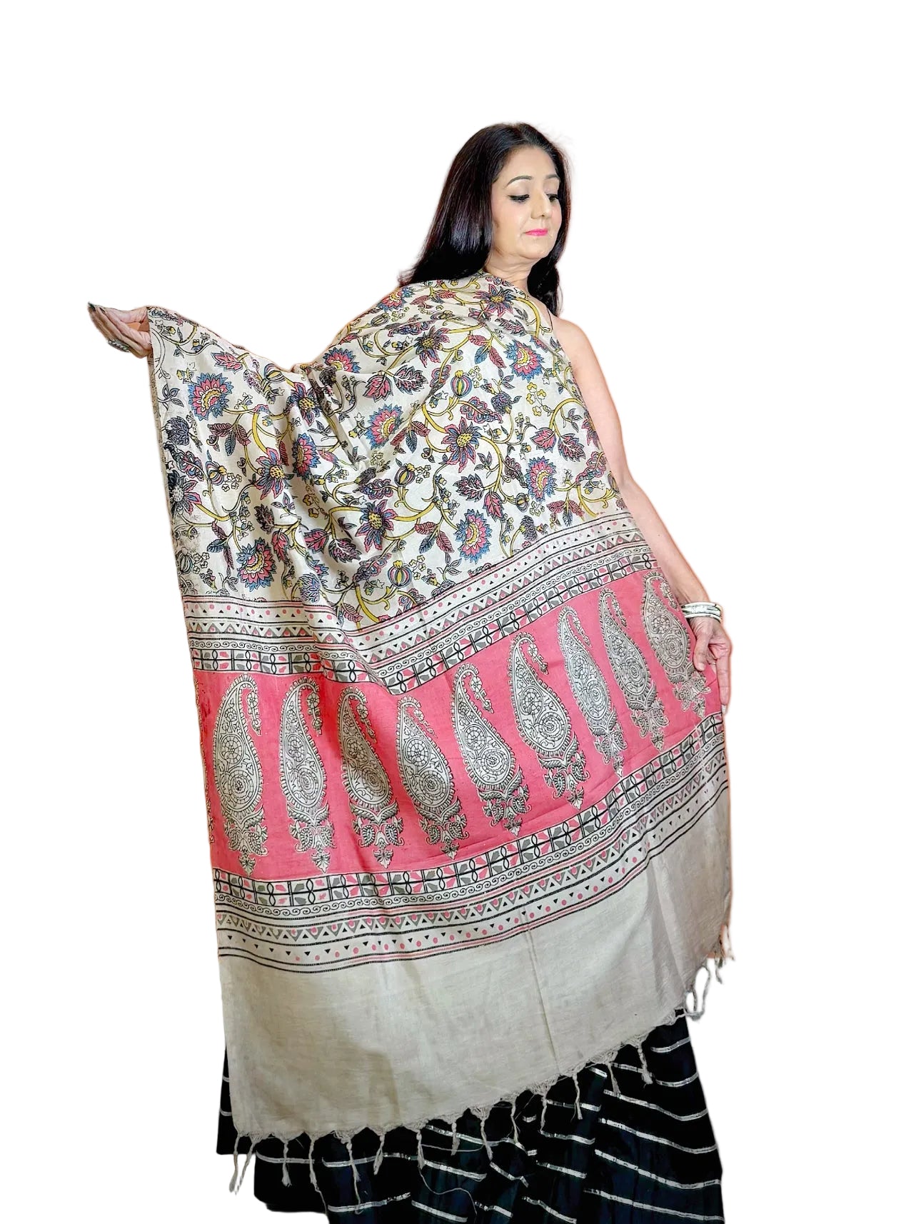 Exquisite Masleen Kalamkari Dupatta - Femantraa