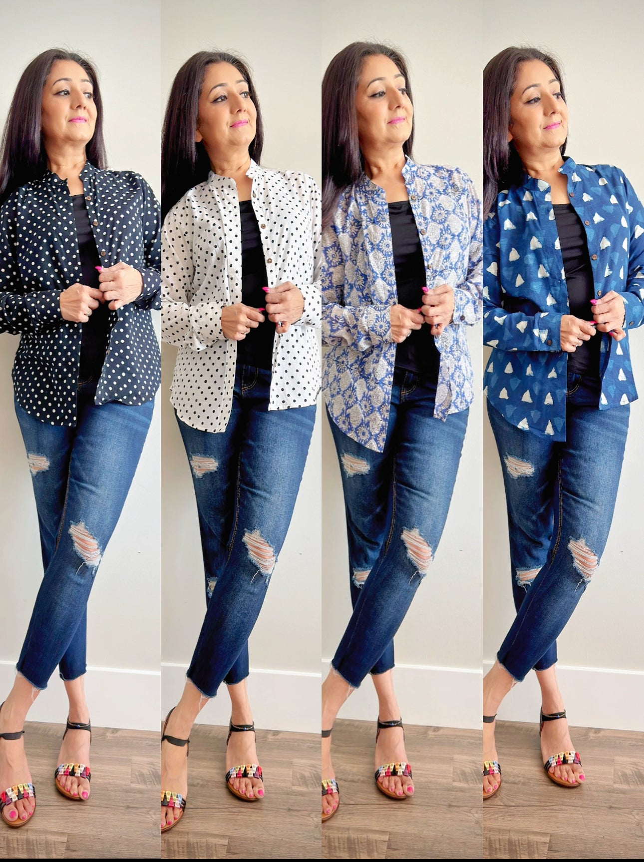Boho Bliss: Handblock Printed Summer Cotton Shirts - Femantraa