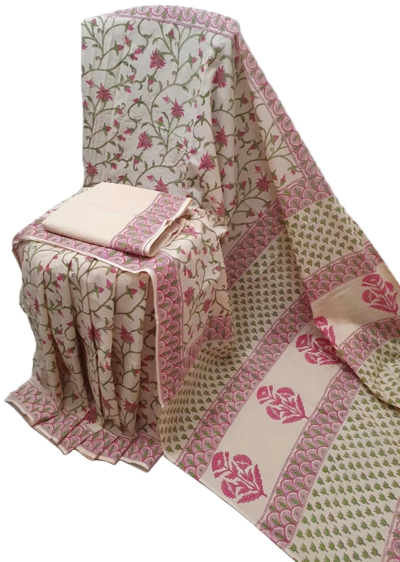 Cotton Handblock Bagru Sarees
