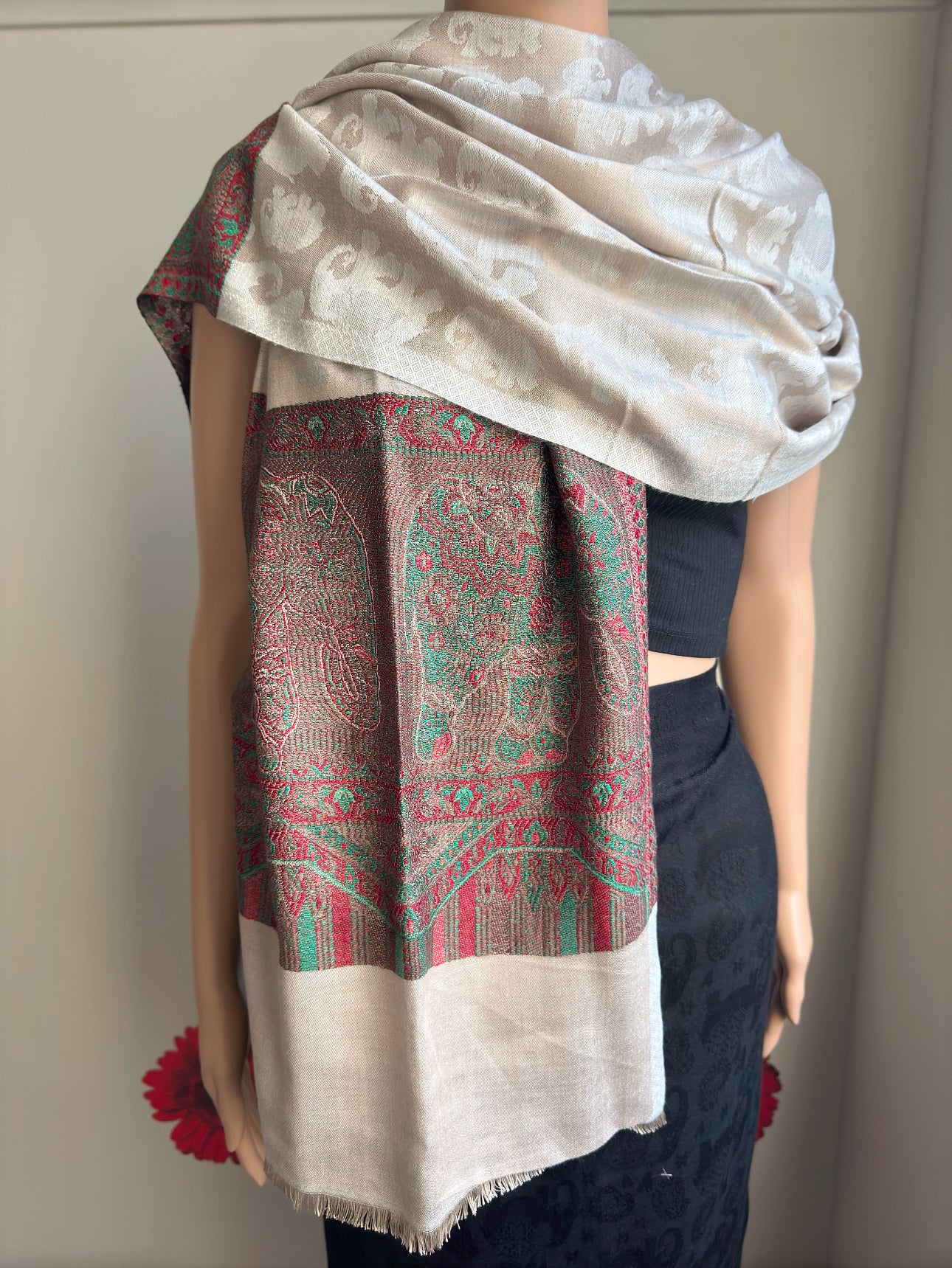 Modal Silk reversible Elephant Print Scarves (7 colours)