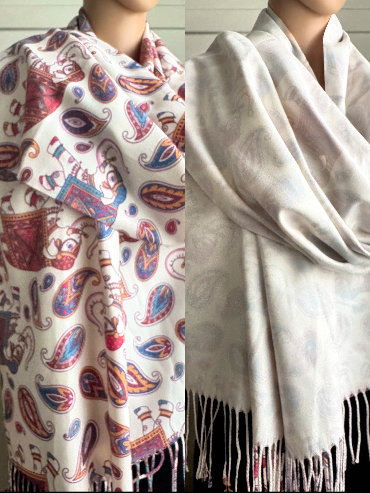 Pure Cashmere elephant print Reversible Stoles (3 colours)
