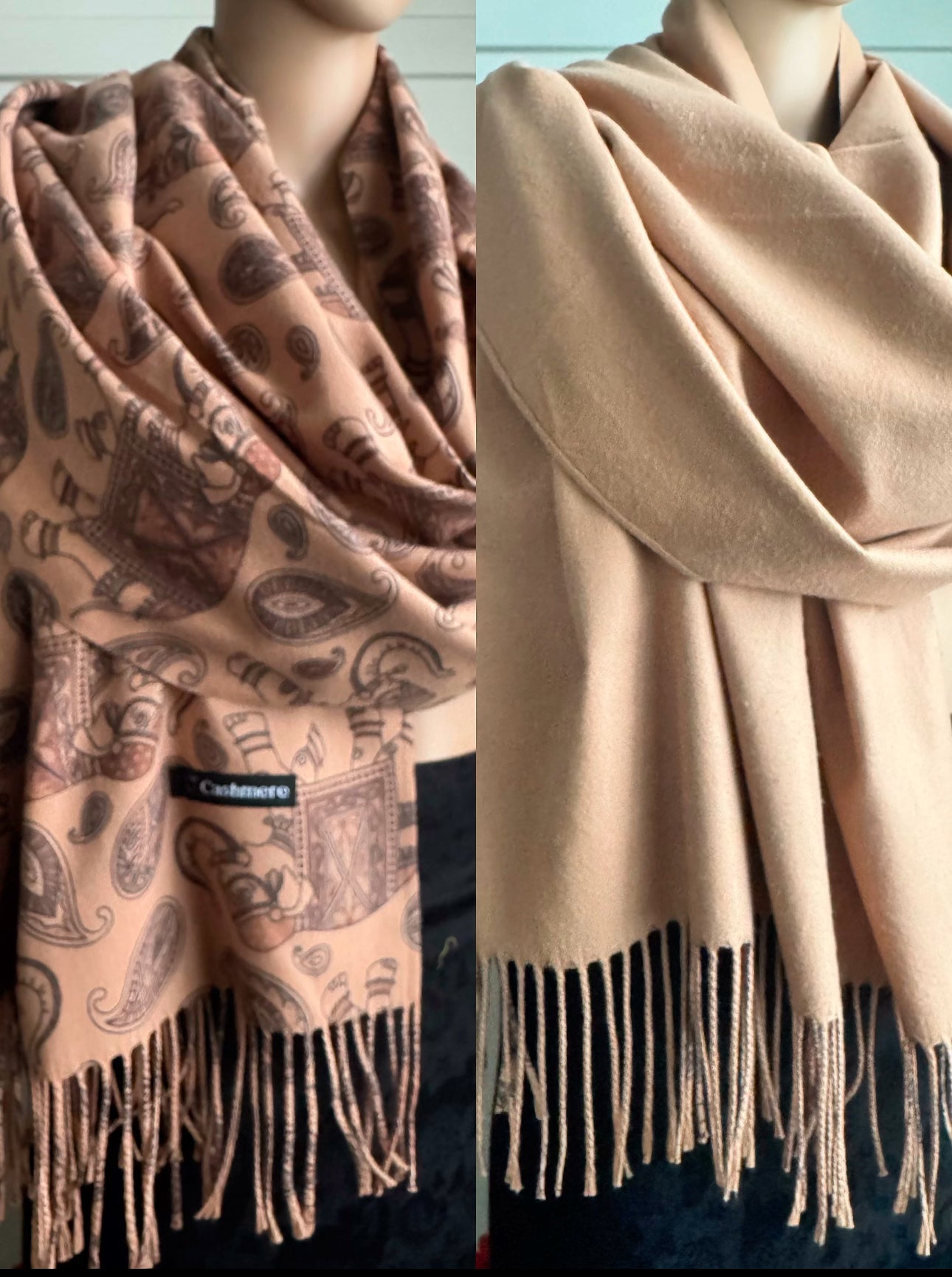 Pure Cashmere elephant print Reversible Stoles (3 colours)