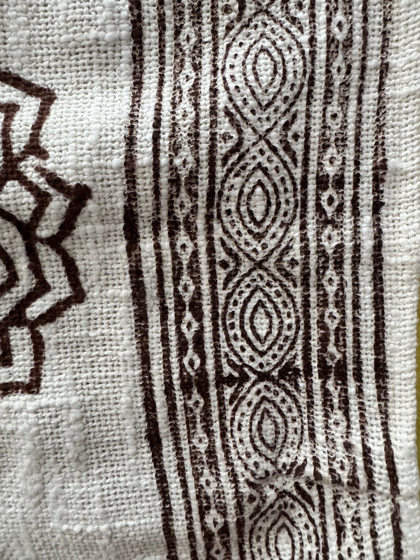 Om Hand-Block Halter Choli in Warm Ivory (Cotton Flax)
