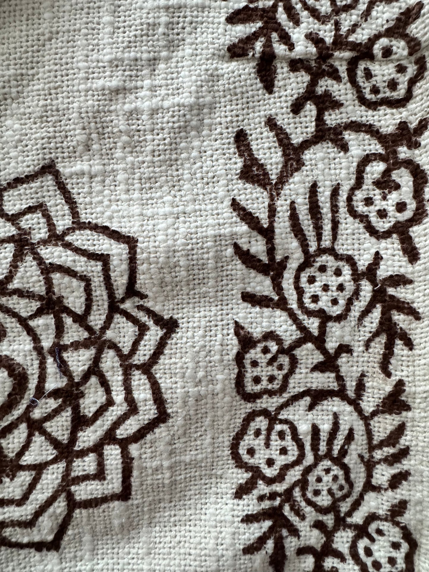 Om Hand-Block Halter Choli in Warm Ivory (Cotton Flax)