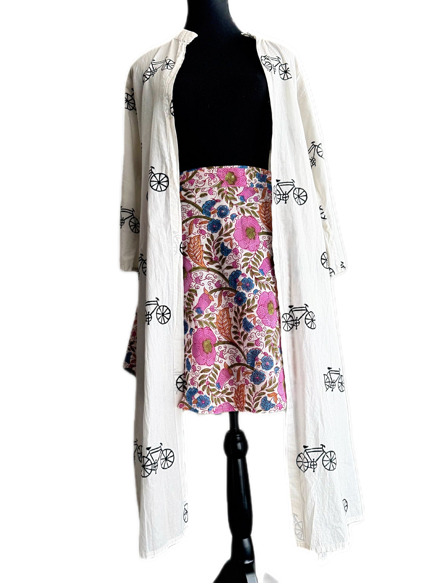 The Chandataka Wrap: Sanganeri Handblock Mini Skirt