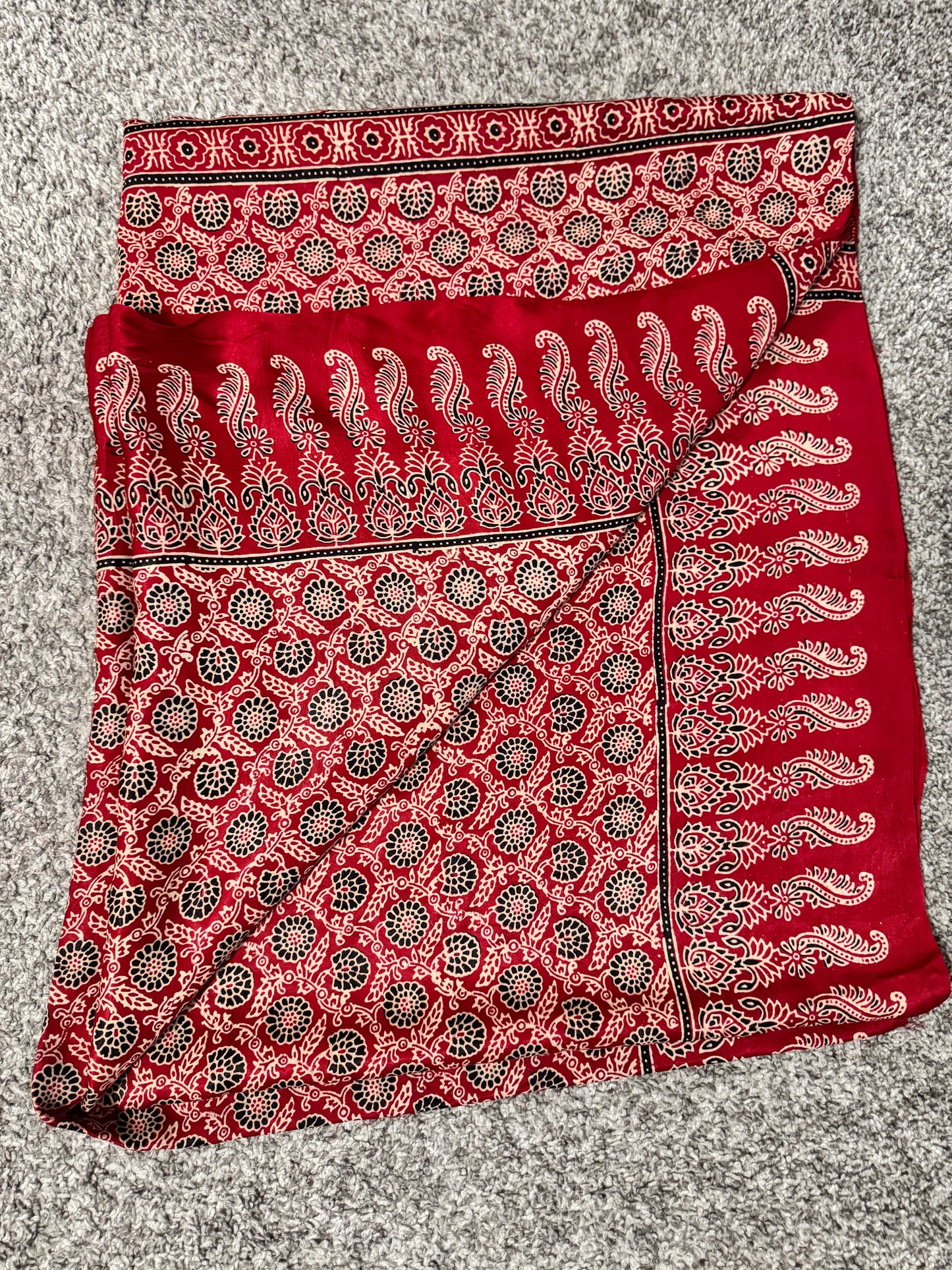 Ajrakh Modal Reversible Saree