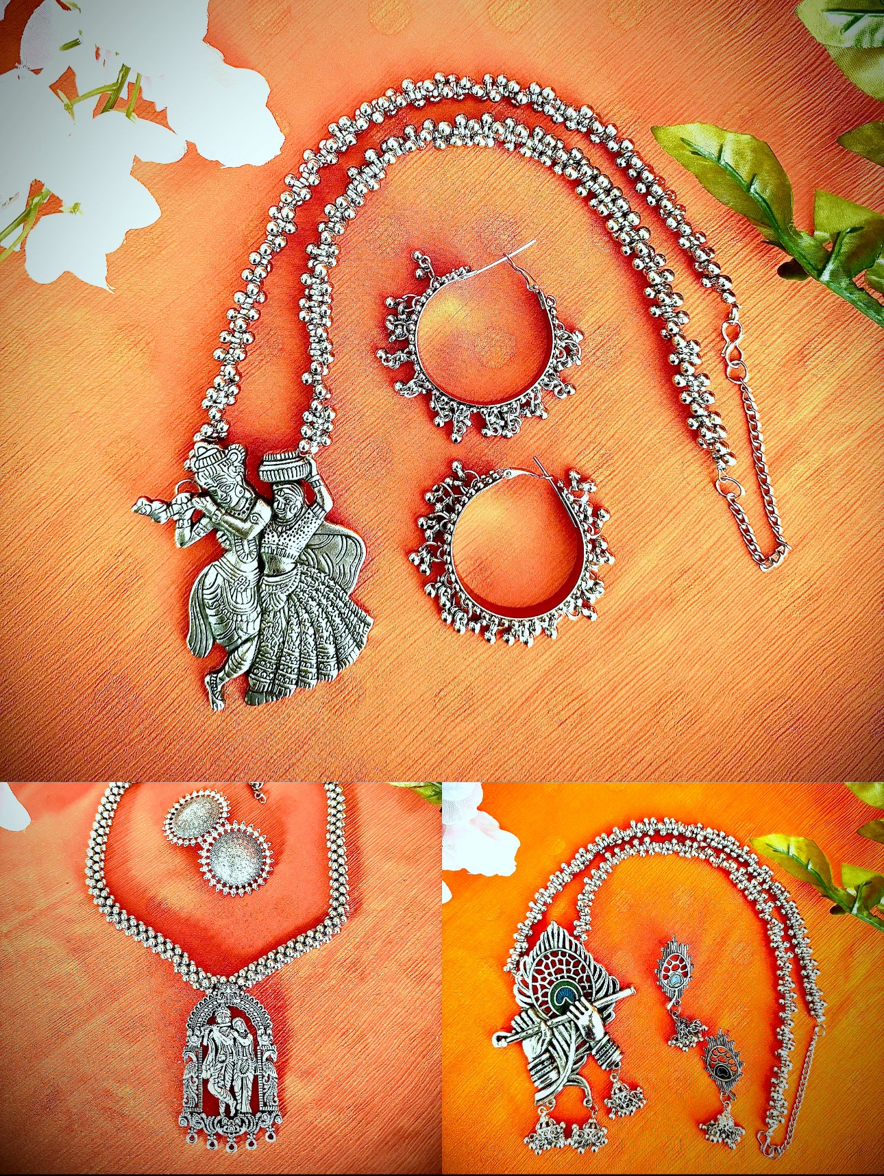 Artistic Oxidized Long Krishna Necklace sets - Femantraa