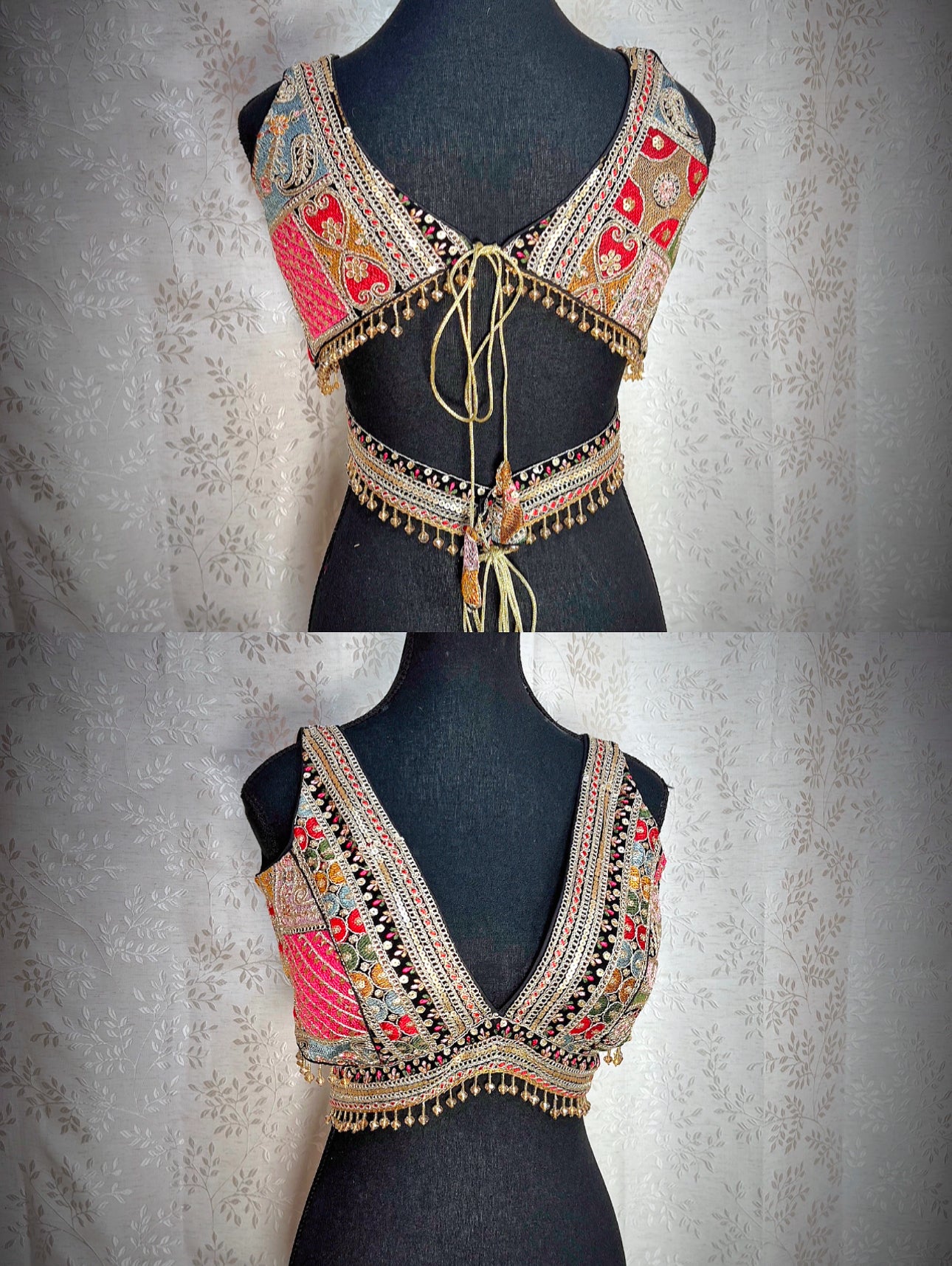 Chic Back Tie Designer Blouse: Timeless Elegance