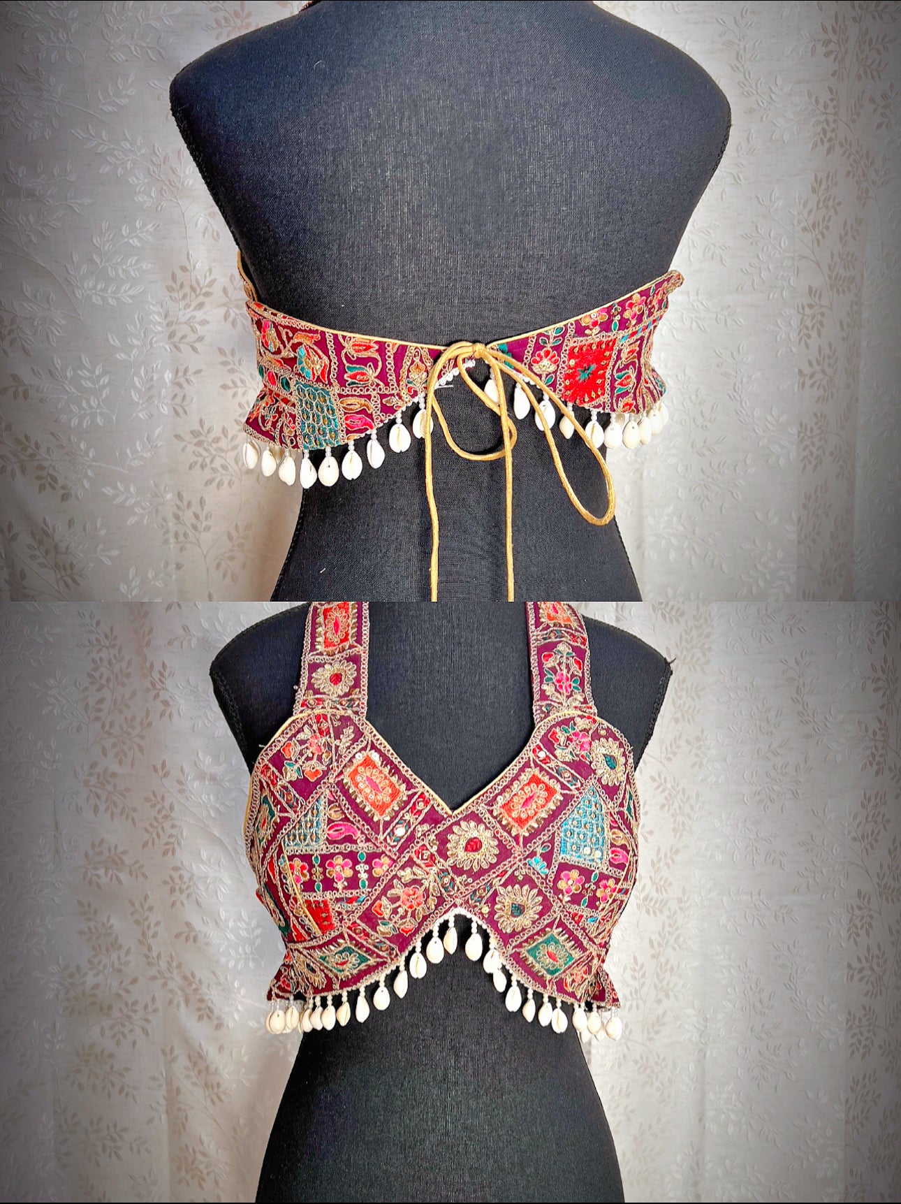 Halter Neck Designer Blouse: Elegant Statement Piece