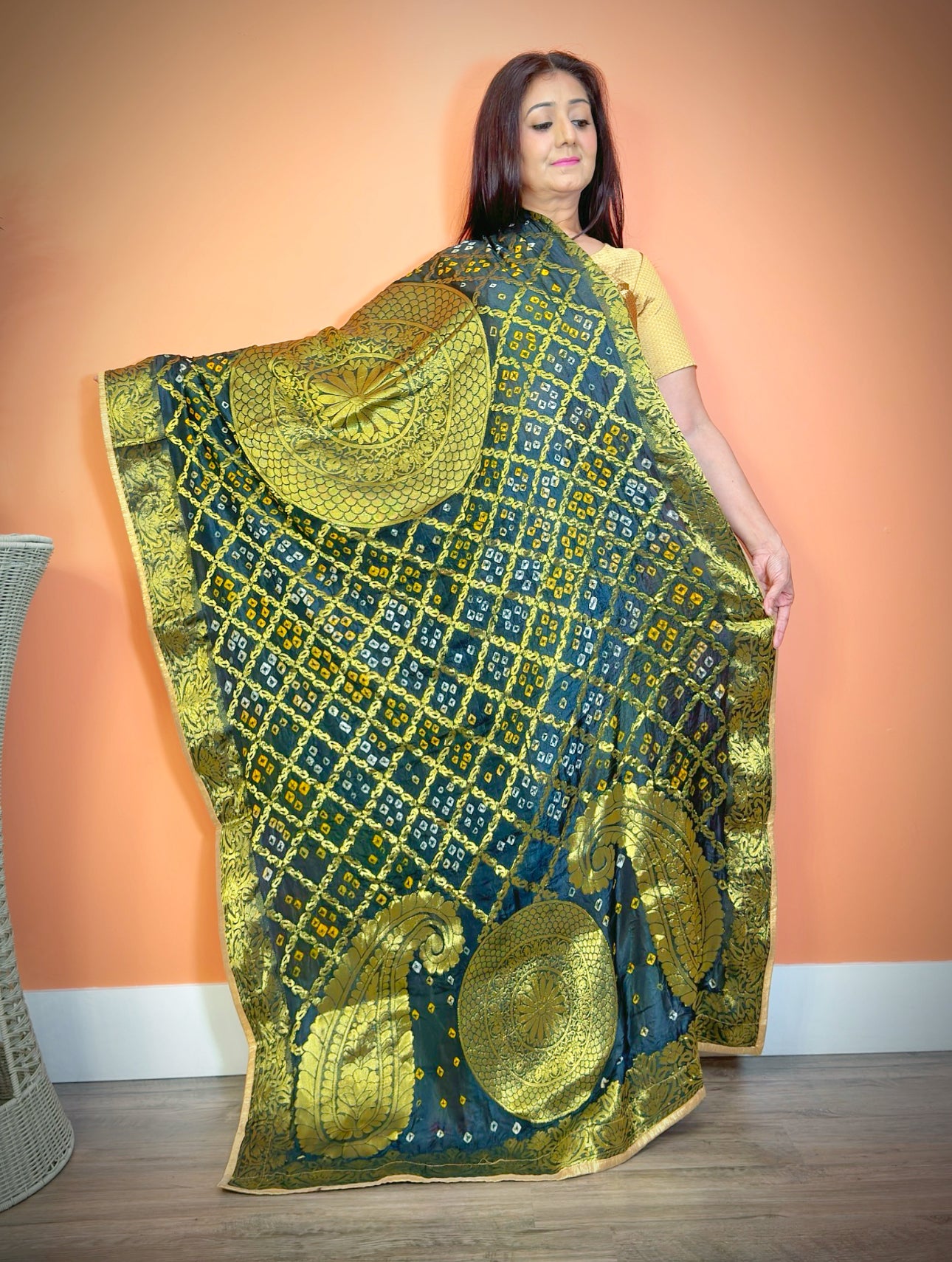 Elegant Ghatchola Silk Bandhej Dupatta - Femantraa