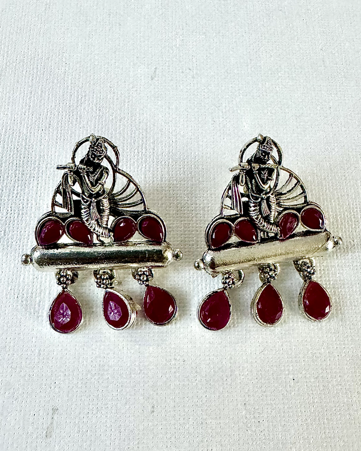 Boho Oxidized Indian Deity Ethnic Earrings: Vintage Charm - Femantraa