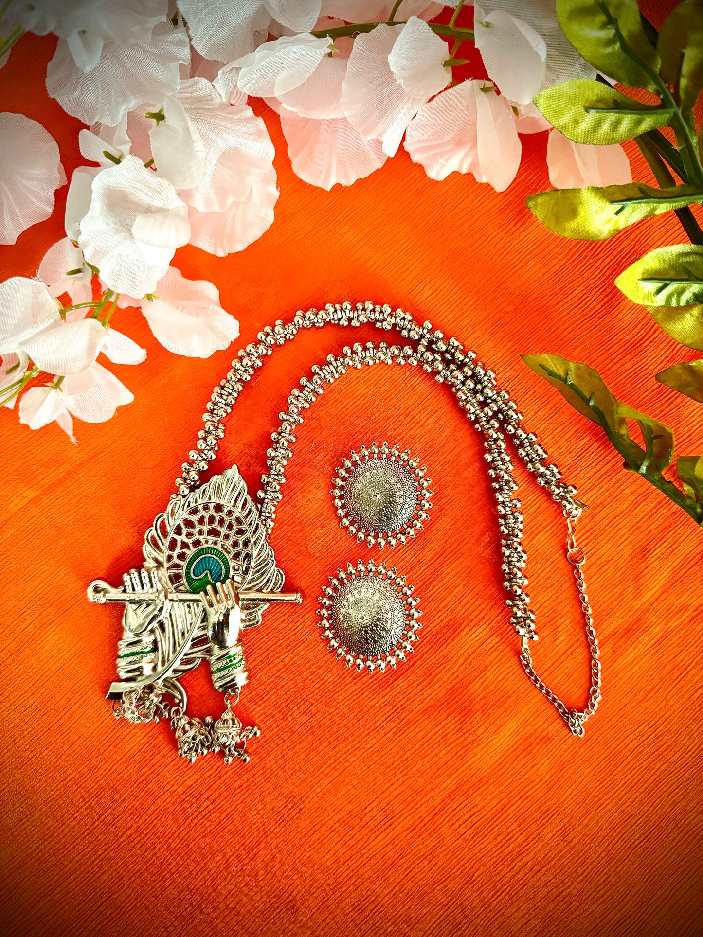 Artistic Oxidized Long Krishna Necklace sets - Femantraa