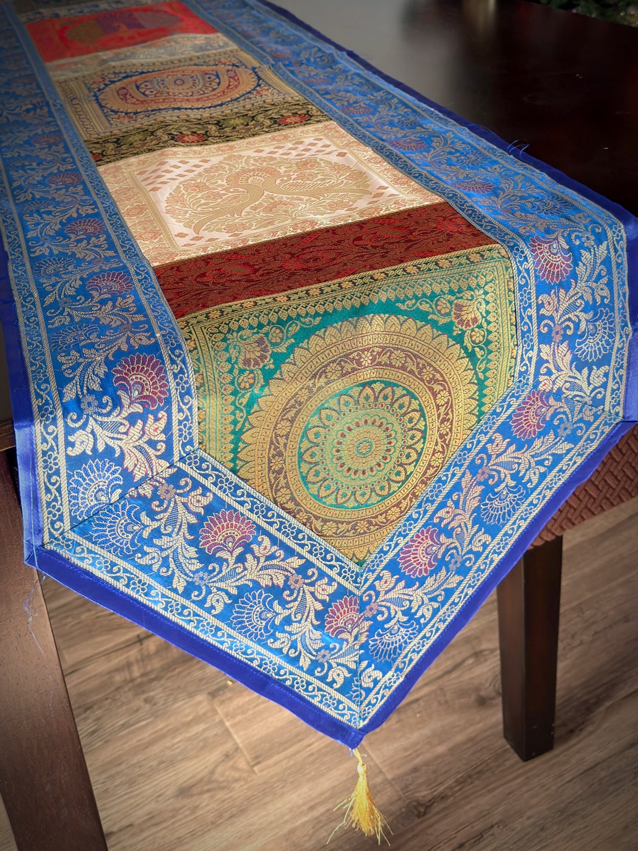 Boho Banarasi Silk Runner: Ethereal Elegance - Femantraa