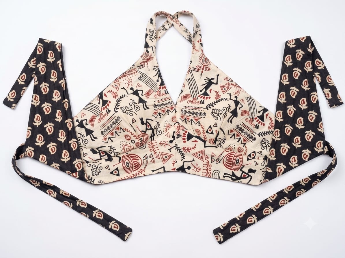 Dobaara Choli - Reversible Hand-Block Cotton (UK ONLY)