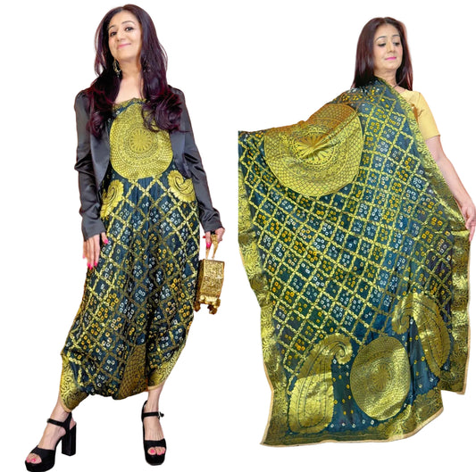 Elegant Ghatchola Silk Bandhej Dupatta