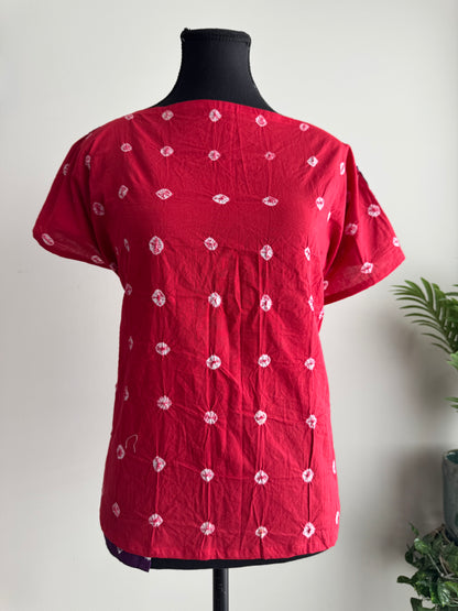 The Sandhi Kurpasaka: Short Reversible Bandhani Wrap Choli