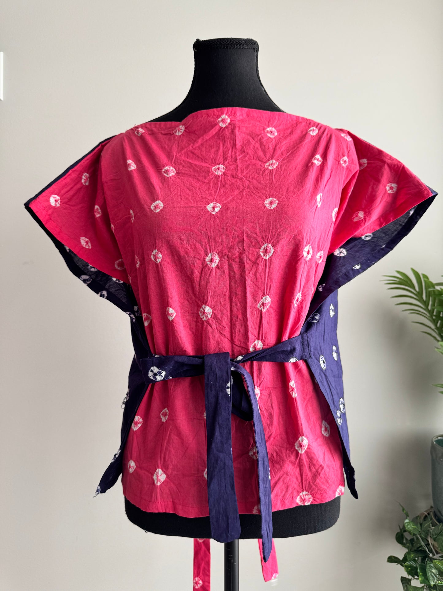 The Sandhi Kurpasaka: Short Reversible Bandhani Wrap Choli