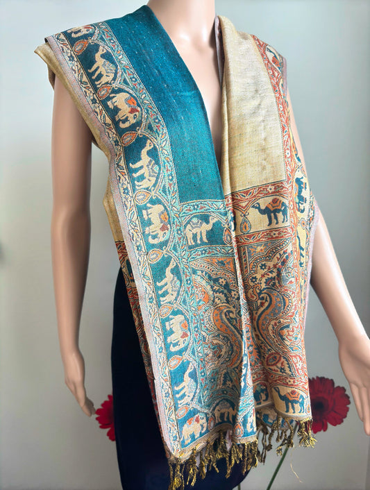 Elephant & Dune Scarf Shawl (Teal)