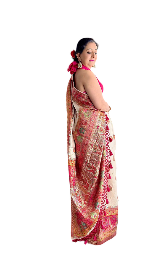 Pure Gajji Silk Jamawar Saree
