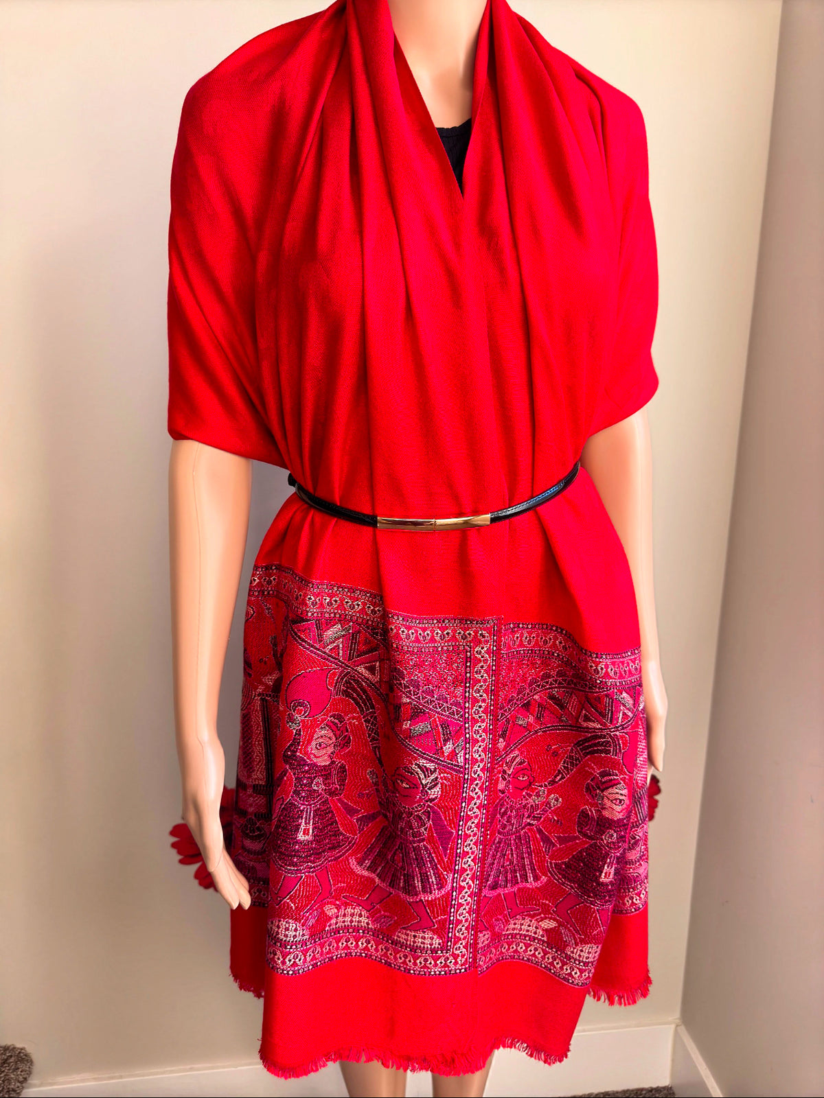 Indian procession theme Stole (Bright Red)
