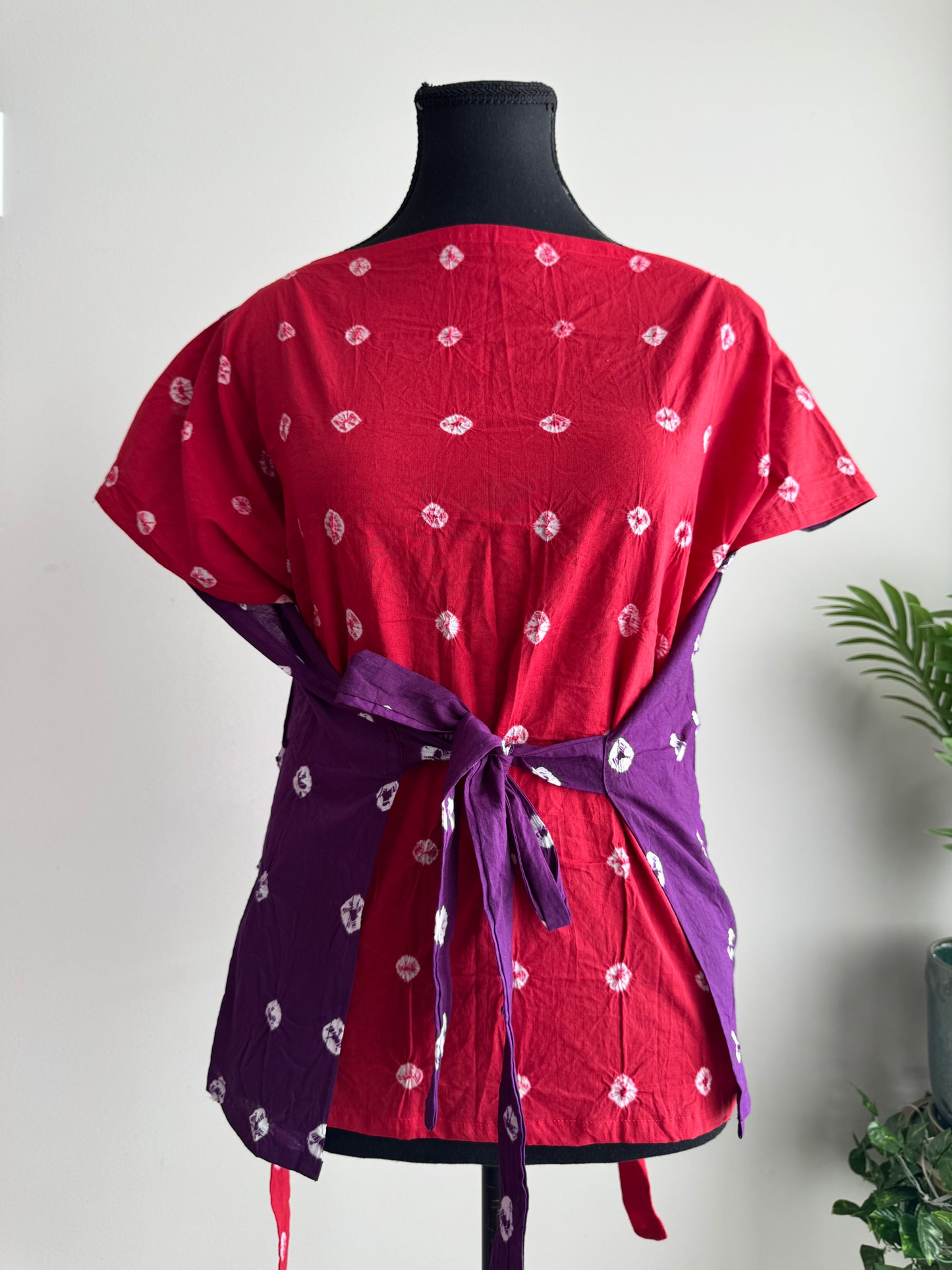 The Sandhi Kurpasaka: Short Reversible Bandhani Wrap Choli