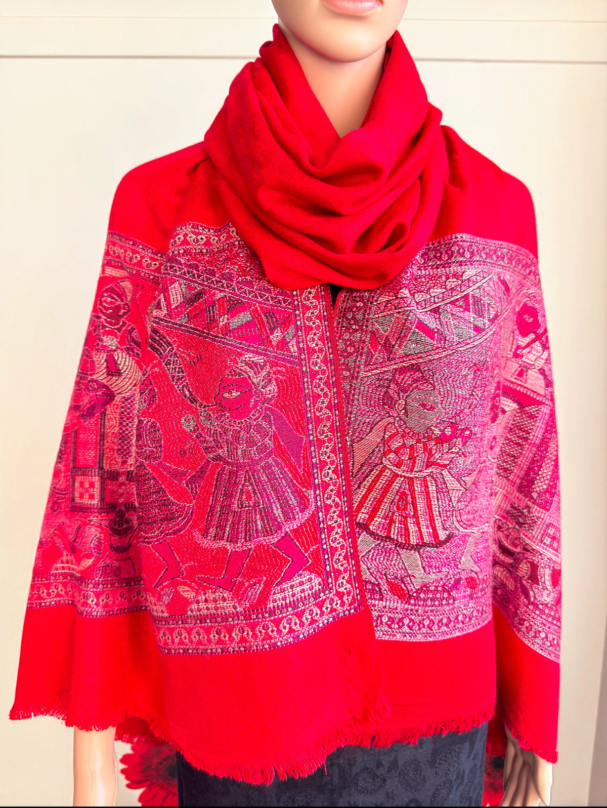 Indian procession theme Stole (Bright Red)