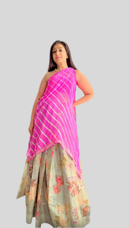 Handwoven pure Tussar Silk Kalamkaari Saree