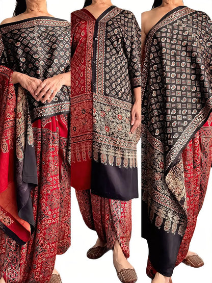 Ubhayatā : The Modern Modular Reversible Ajrakh Mashru Choga