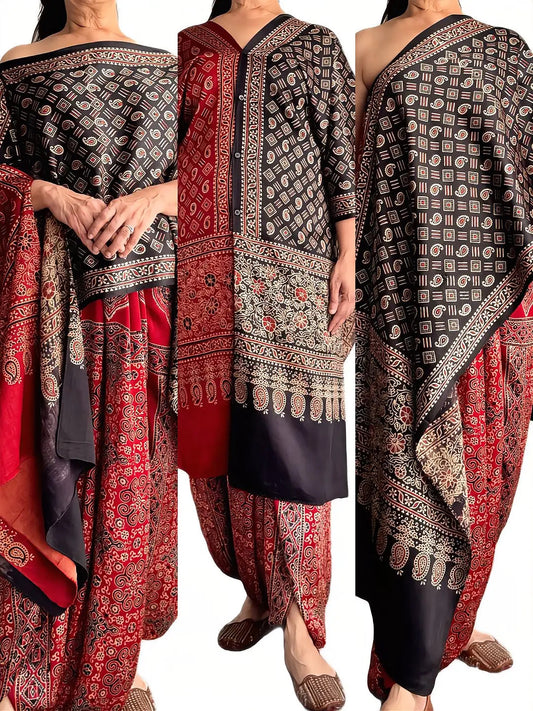 Ubhayatā : The Modern Modular Reversible Ajrakh Mashru Choga