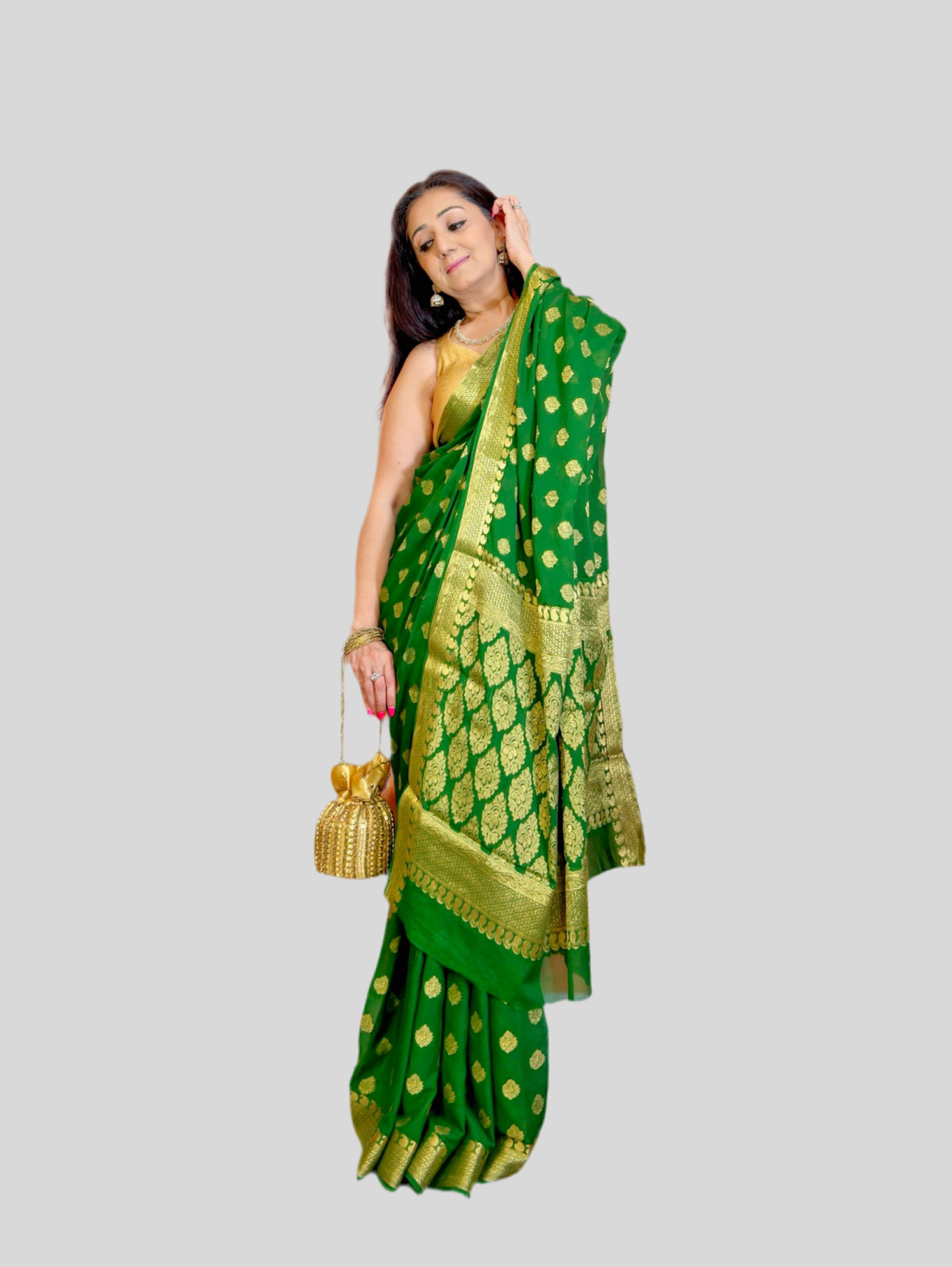 Pure Banarasi Georgette Saree - Green