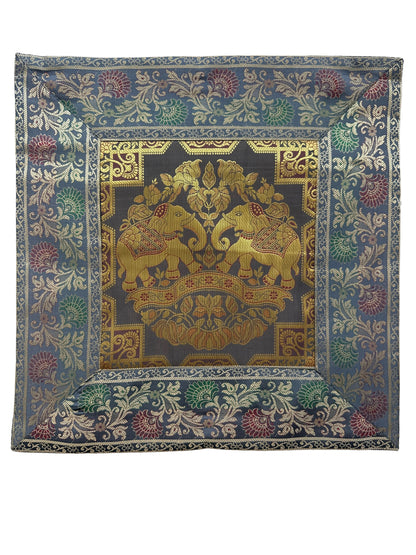 Set of 5 decorations cushion covers in Banarasi Silk (Grey)
