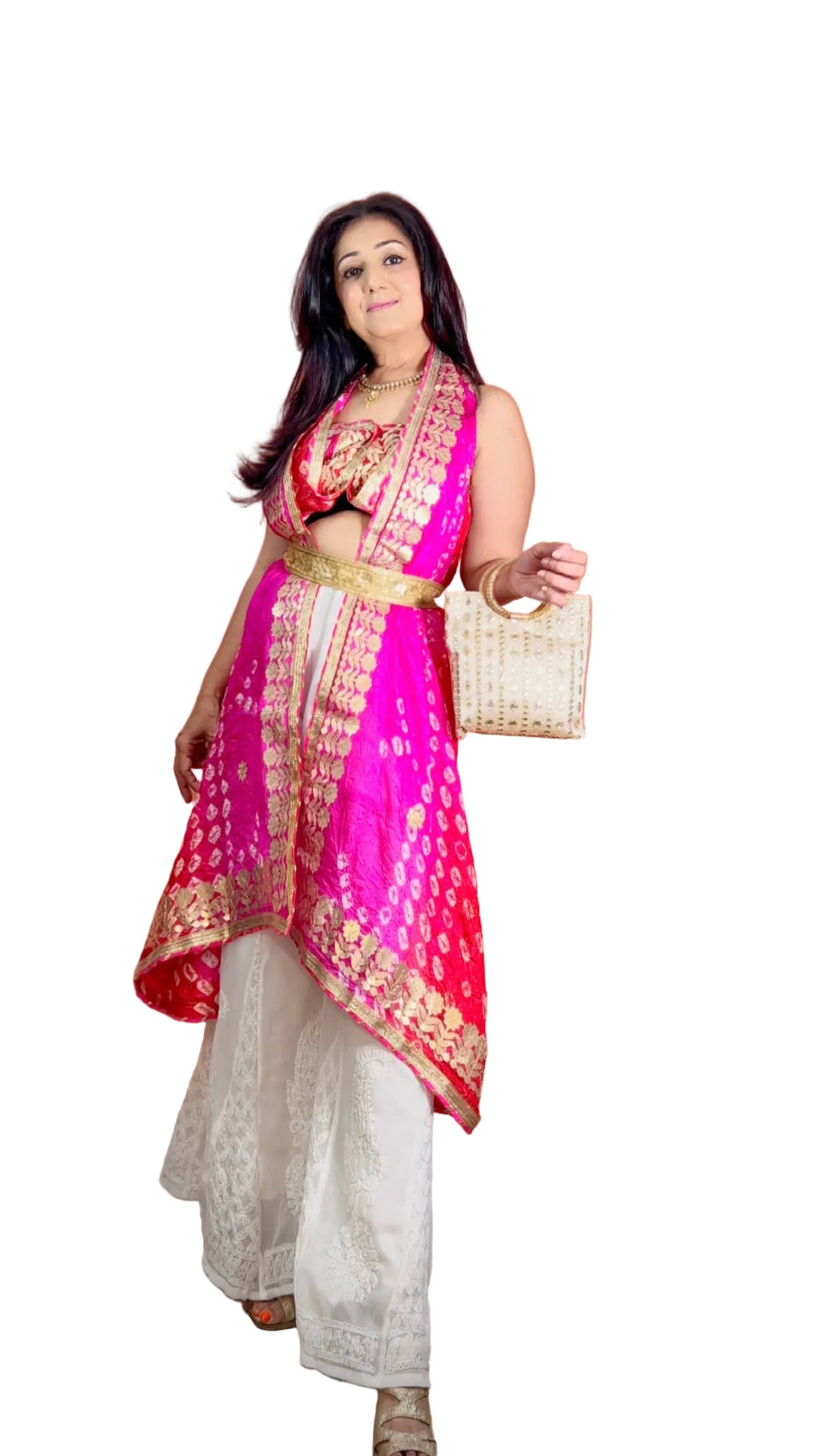 Vibrant Multicolor Silk Bandhej Dupatta