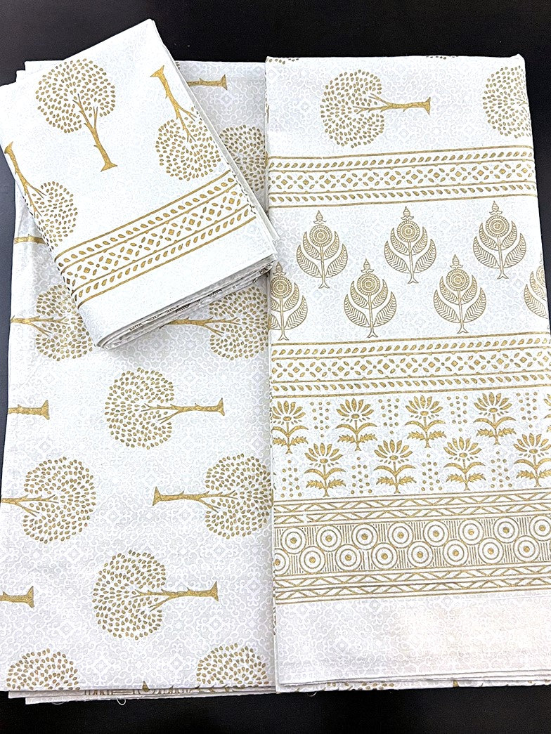 Rustic Charm: Boho Jaipuri Handblock Printed Bedcovers - Femantraa