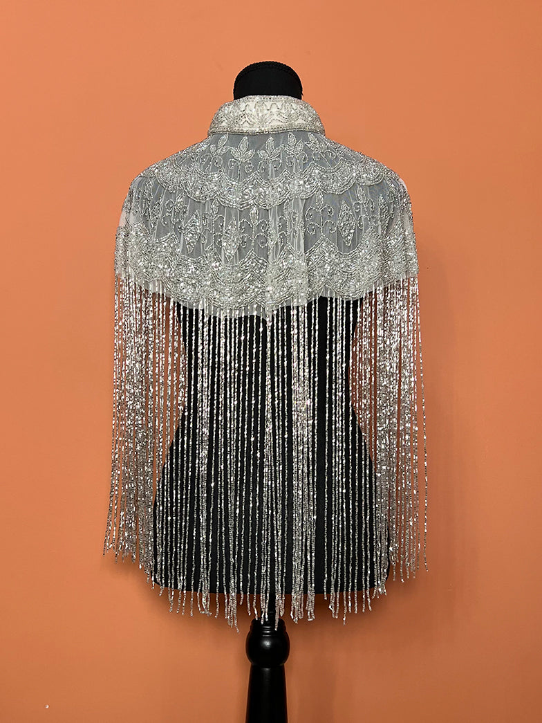 Handmade Party Cape-Silver - Femantraa