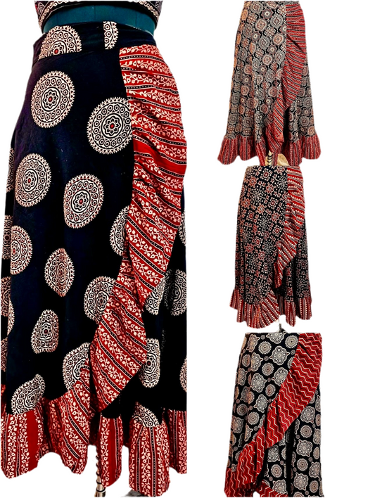 Ajrakh Handblocked Wrap Around Skirts