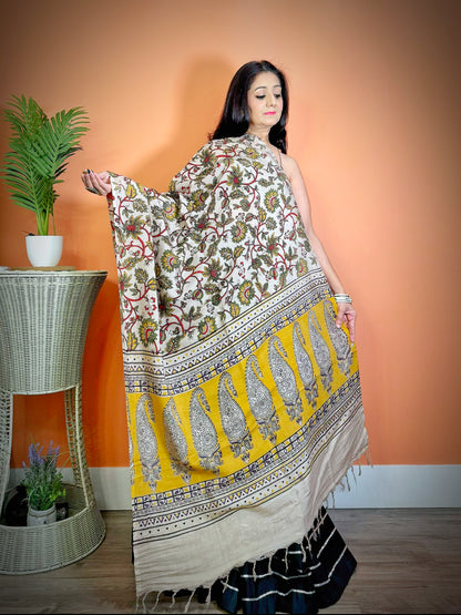 Exquisite Masleen Kalamkari Dupatta - Femantraa