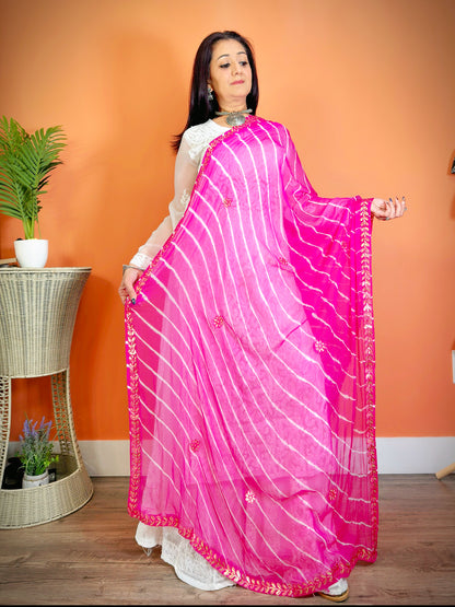 Leheriya Tie-Dye Dupatta: Timeless Beauty - Femantraa