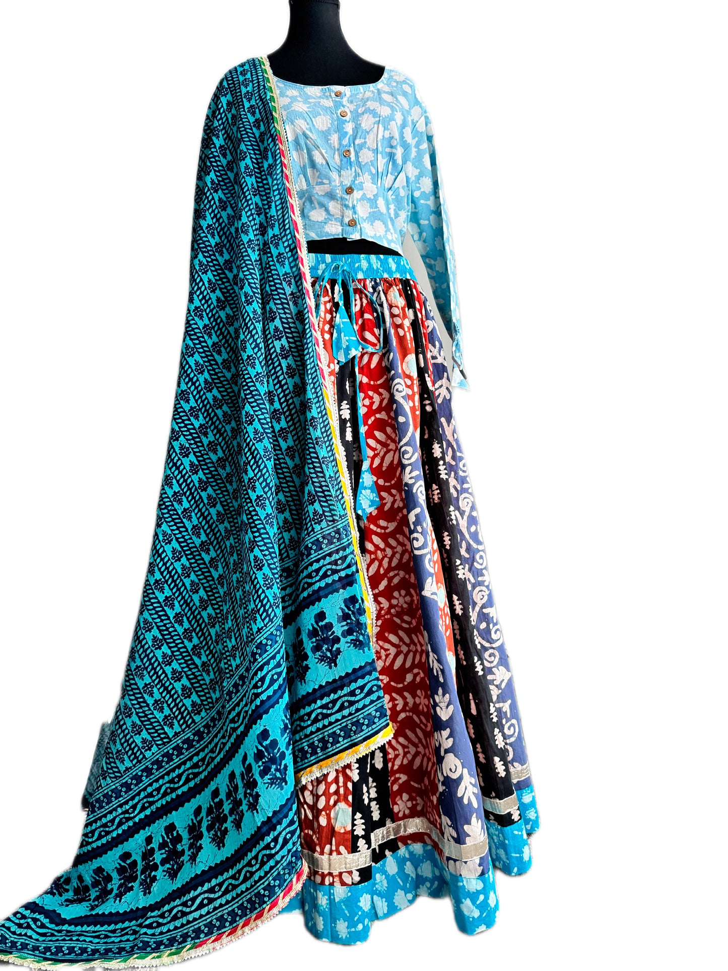Sanganeri Ghagra choli dupatta set