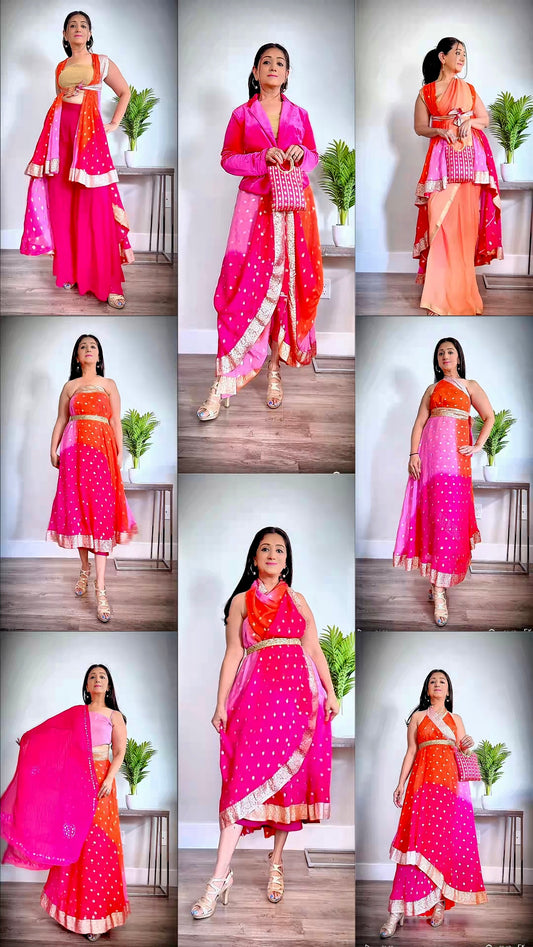 Ananta Wrap Saree Lehenga Skirt & Choli Top Set