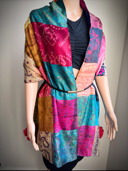 Handmade Silk Patchwork Reversible Scarves