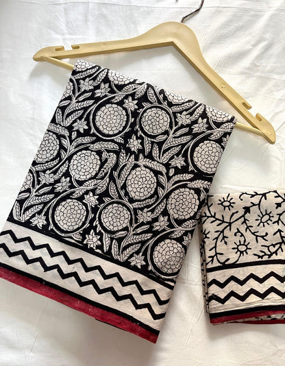 Cotton Handblock Bagru Sarees