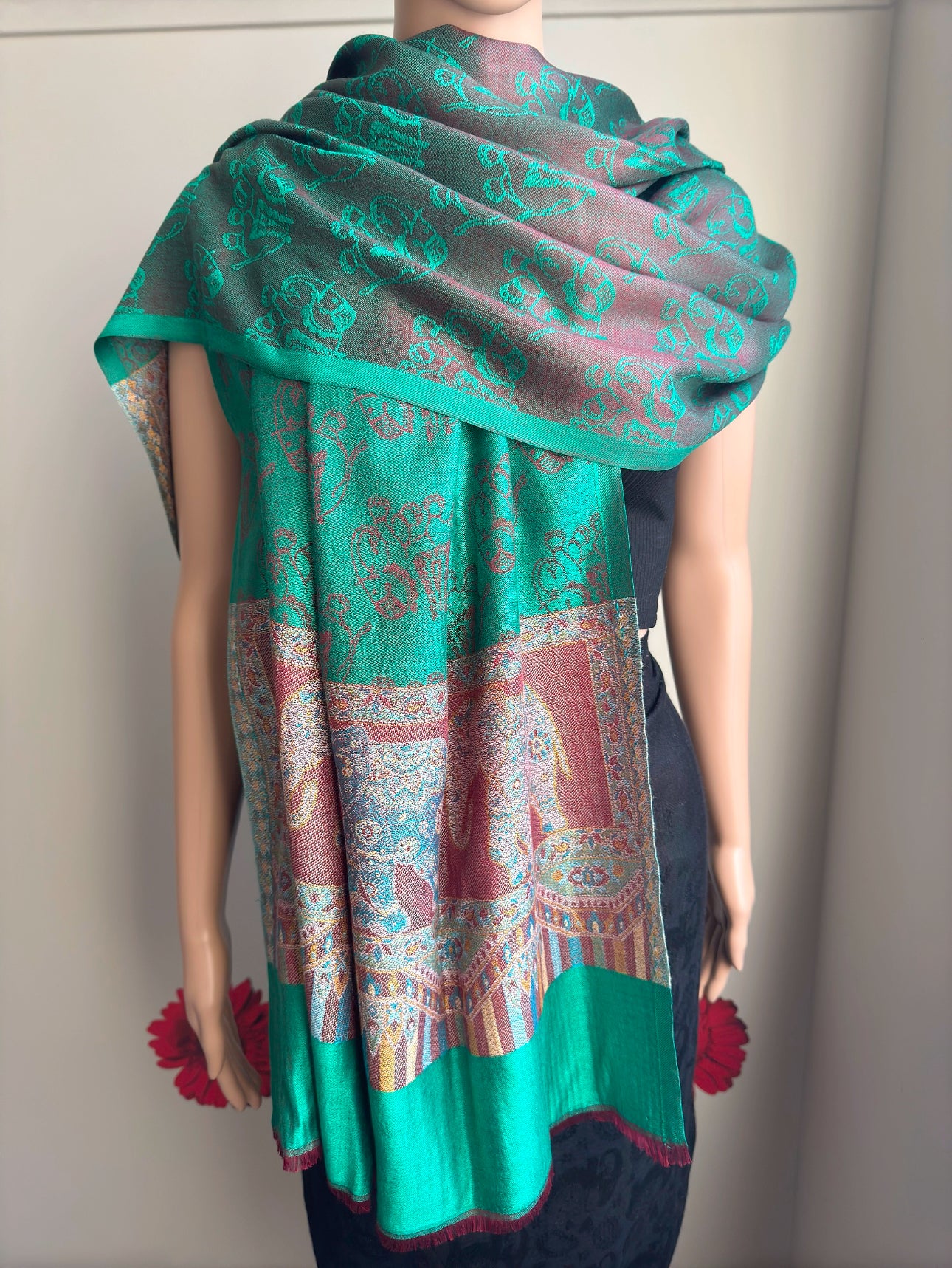 Modal Silk reversible Elephant Print Scarves (7 colours)