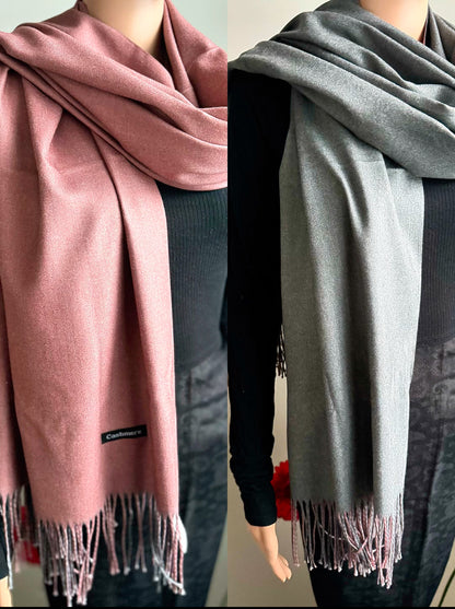 Pure Cashmere Reversible Stoles (3 colours)