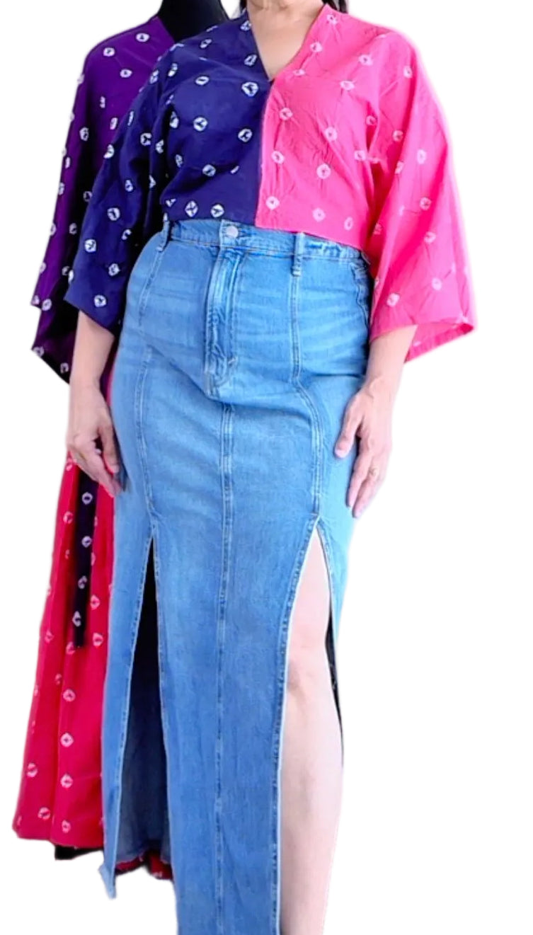 The Sandhi Kurpasaka: Short Reversible Bandhani Wrap Choli