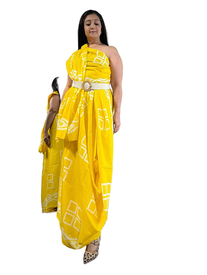 Ethnic Elegance: Mulmul Cotton Handblock Dabu Print Saree