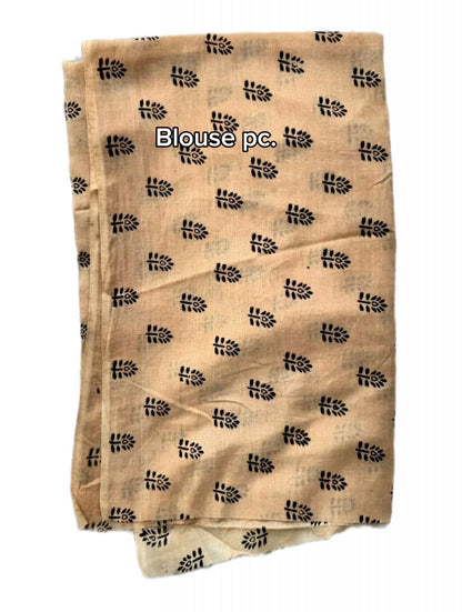 Kalamkari (screenprint) mulmul saree (Mahabharat scenes)