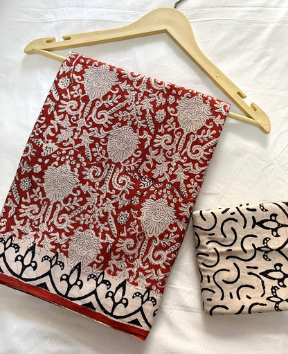 Cotton Handblock Bagru Sarees